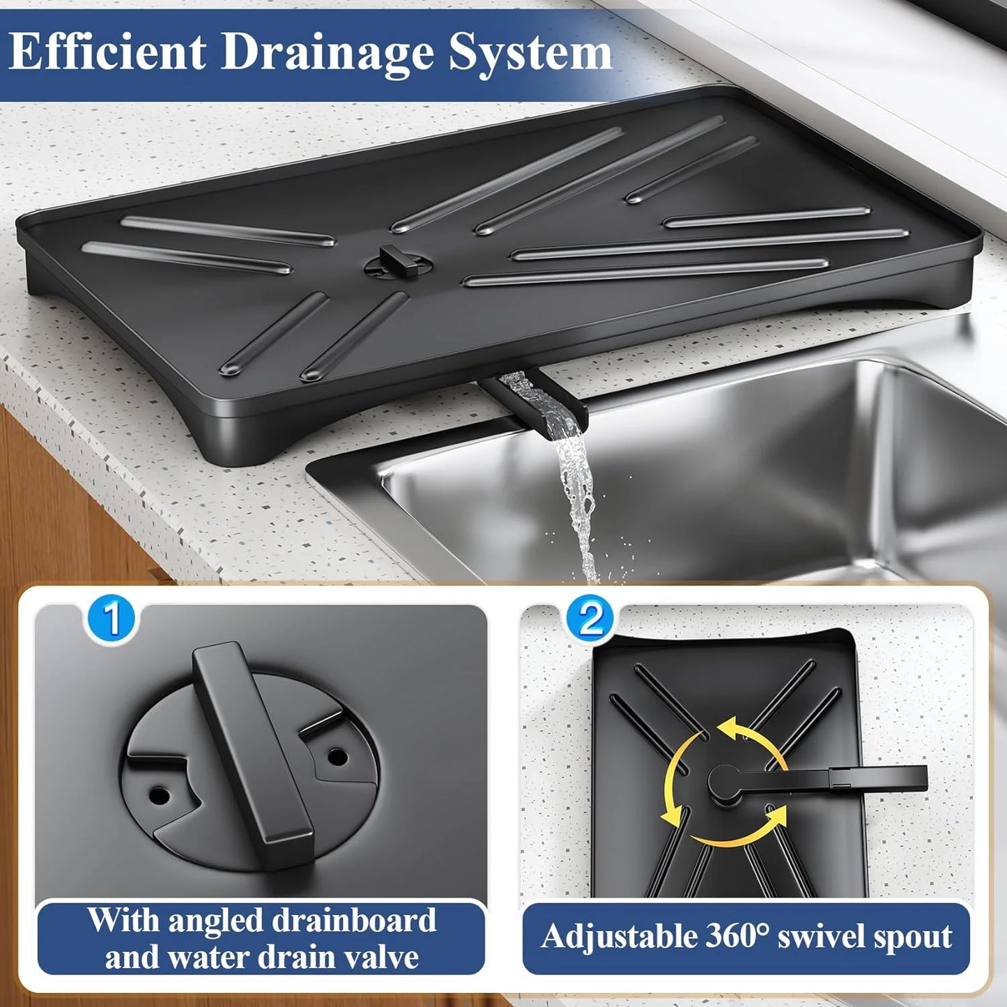 Égouttoir à Vaisselle avec Porte Couverts et Système de Drainage Amélioré pour une cuisine organisée