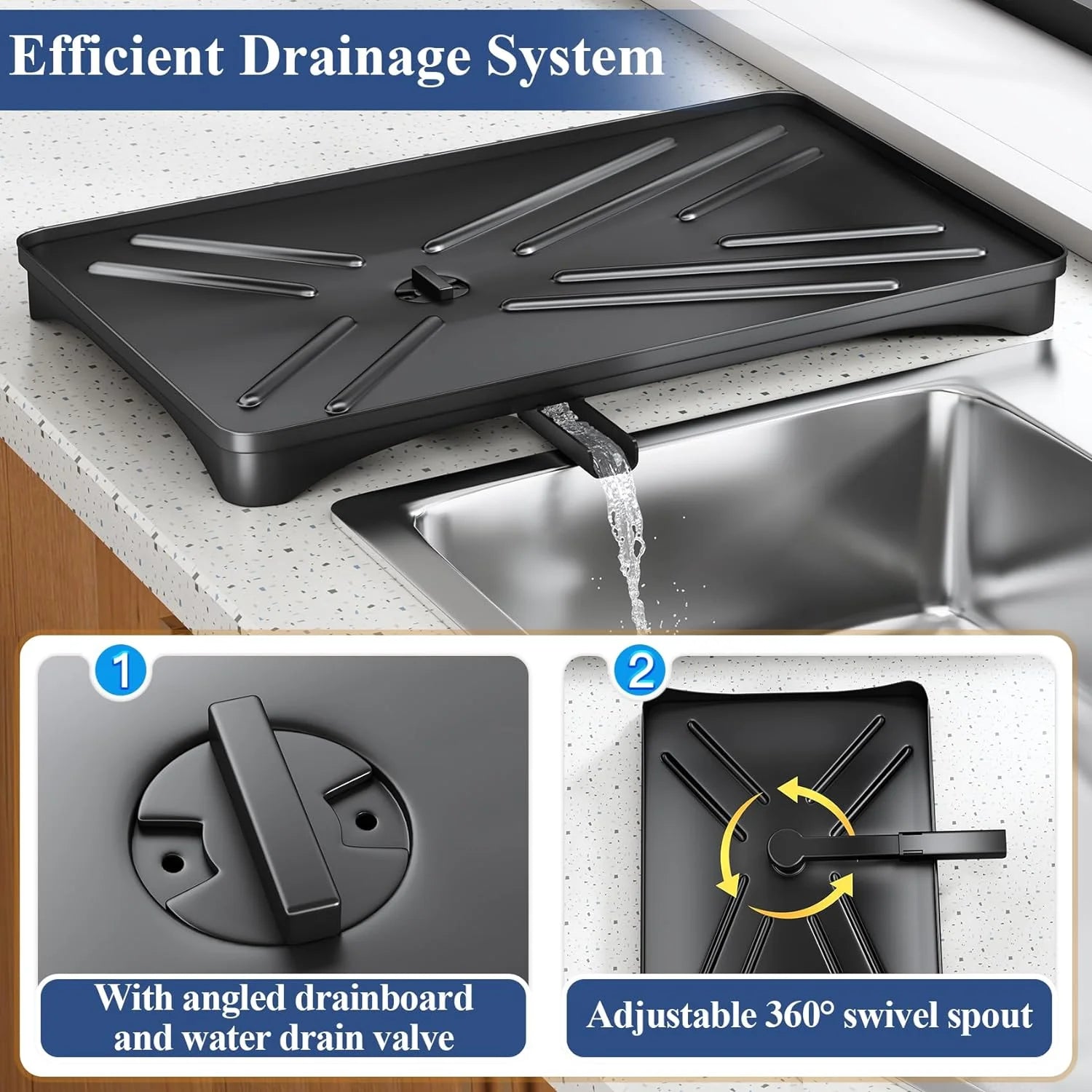 Égouttoir à Vaisselle avec Porte Couverts et Système de Drainage Amélioré pour une cuisine organisée