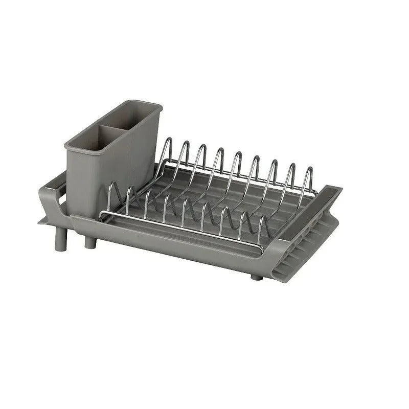 Égouttoir à Vaisselle Extensible pour Petite Cuisine en gris, idéal pour un rangement efficace