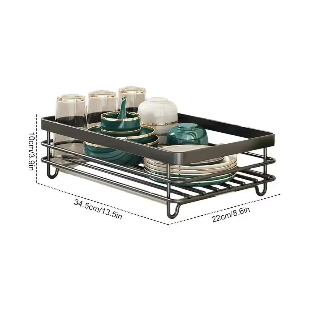 Égouttoir de Vasque Métallique avec Séchage Compact et Gain de Place en Cuisine pour Assiettes et Verres