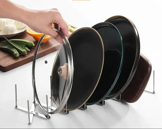 Égouttoir Vaisselle Inox Extensible – Gain de Place 3-en-1 pour ranger couvercles de casseroles