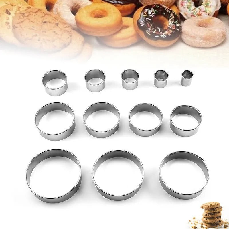 Emporte-Pièces Ronds Inox – Lot de 12 Tailles Découpe pour biscuits et pâtisseries variées