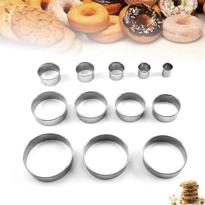 Emporte-Pièces Ronds Inox – Lot de 12 Tailles Découpe pour biscuits et pâtisseries variées