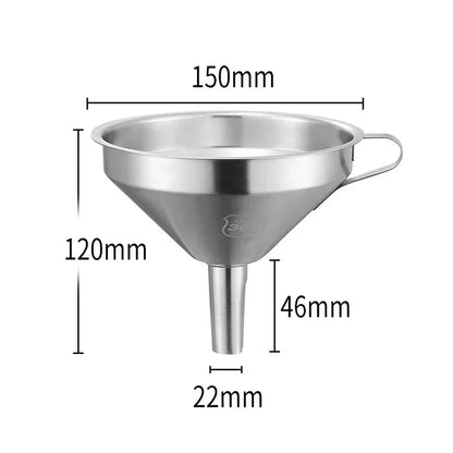 Entonnoir de Cuisine Inox 304 Précis et Durable avec des dimensions de 150mm x 120mm x 22mm