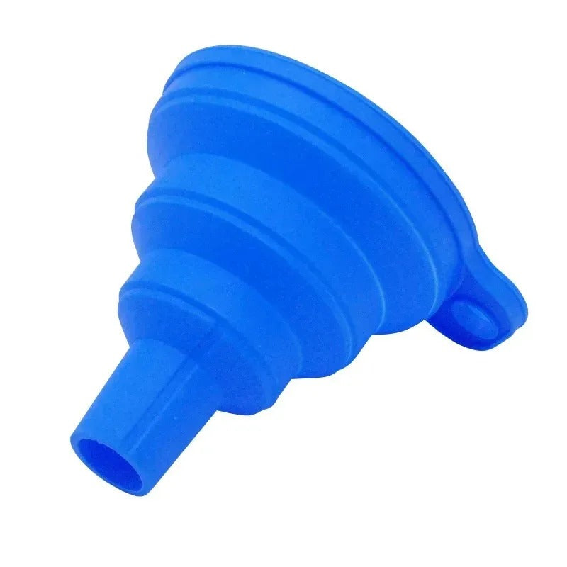 Entonnoir pliable en Silicone bleu, idéal pour verser facilement les liquides en cuisine
