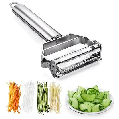 2-in-1 Stainless Steel Vegetable Peeler – Easy Peeling &amp; Julienne