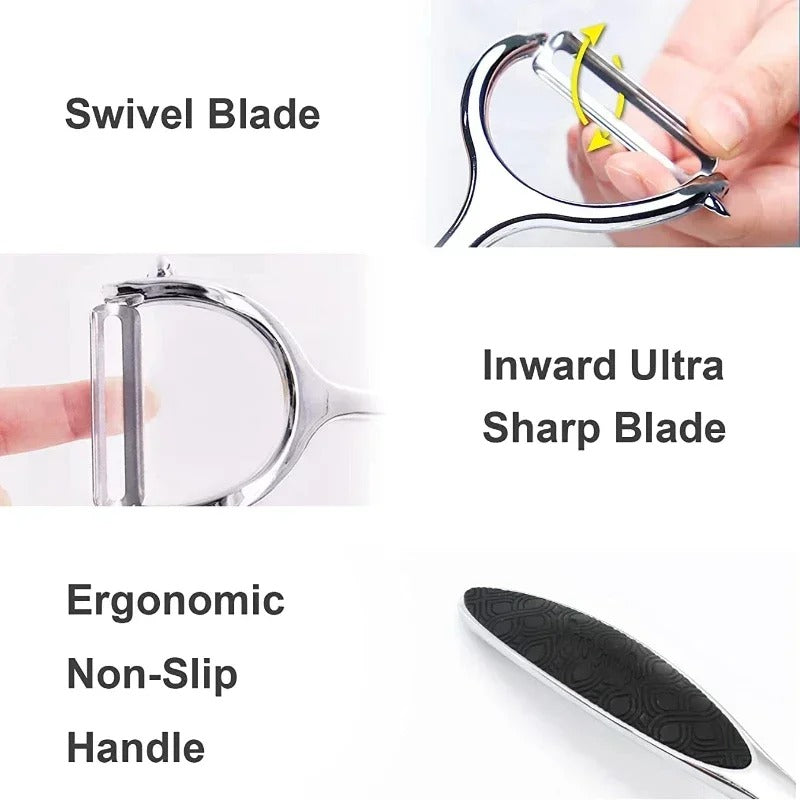 Éplucheur multifonction cuisine pour éplucher et trancher légumes et fruits avec lame pivotante et manche ergonomique