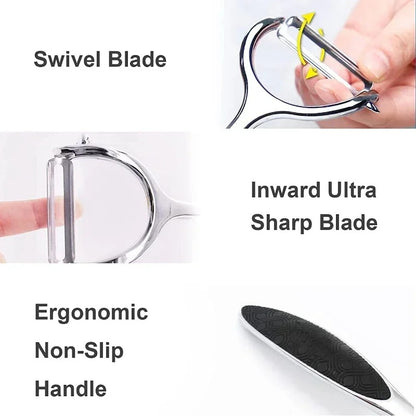 Éplucheur multifonction cuisine pour éplucher et trancher légumes et fruits avec lame pivotante et manche ergonomique