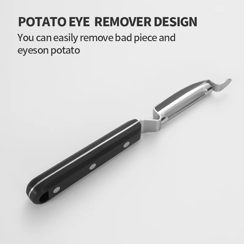 Éplucheur pivotant inox pour fruits et légumes avec design ergonomique pour un pelage facile
