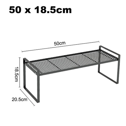 Étagère de Rangement Inox pour Cuisine Moderne et Pratique de 50 x 18.5 cm en métal noir