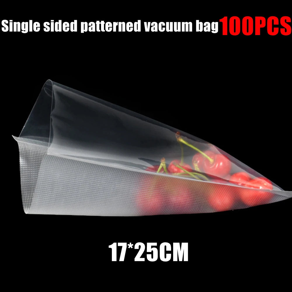 Pochette sous vide 17x25 cm transparente avec cerises lot de 100 Machine sous vide alimentaire – Compacte et puissante.