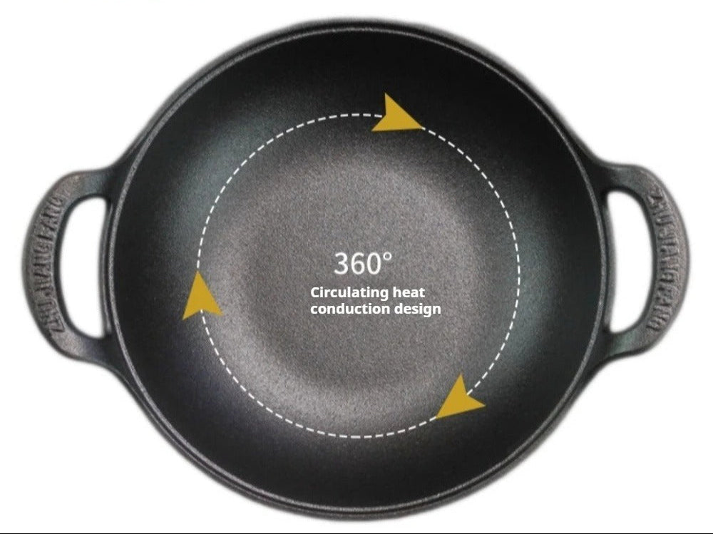 Faitout en Fonte 20 cm Compatible Induction et Tous Feux avec un design de conduction thermique circulaire à 360 degrés