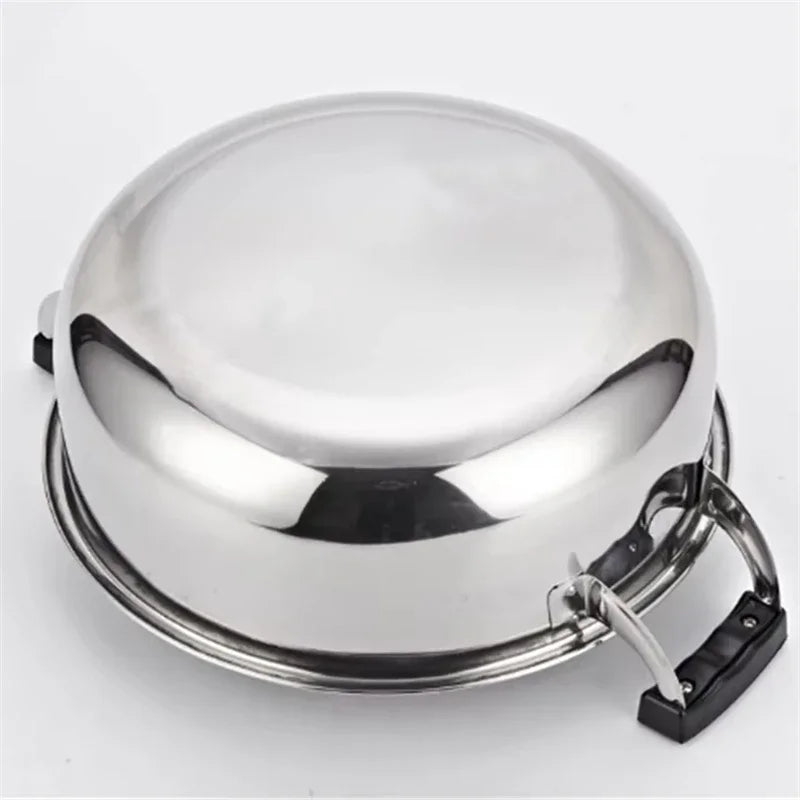 Faitout Inox 20-32 cm – Tous Feux Dont Induction avec poignées noires robustes et fond plat en inox brillant