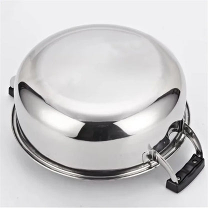 Faitout Inox 20-32 cm – Tous Feux Dont Induction avec poignées noires robustes et fond plat en inox brillant