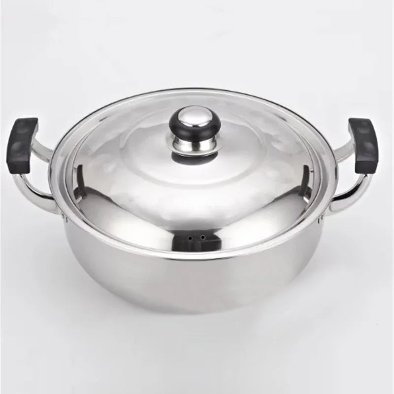Faitout Inox 20-32 cm – Tous Feux Dont Induction avec couvercle et poignées ergonomiques en noir