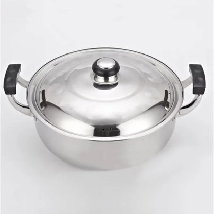 Faitout Inox 20-32 cm – Tous Feux Dont Induction avec couvercle et poignées ergonomiques en noir