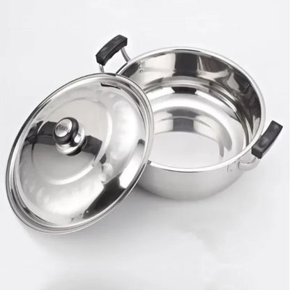 Faitout Inox 20-32 cm – Tous Feux Dont Induction en acier inoxydable avec couvercle et poignées noires