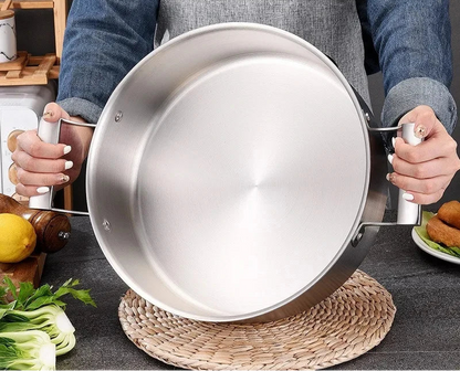 Faitout Inox 304 KEMORELA – 28/34 cm – Tous Feux & Couvercle avec poignées ergonomiques