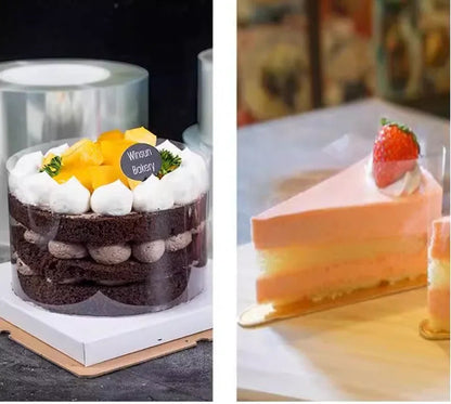 Film Transparent Pâtisserie pour Gâteaux et Entremets avec des desserts variés en vitrine