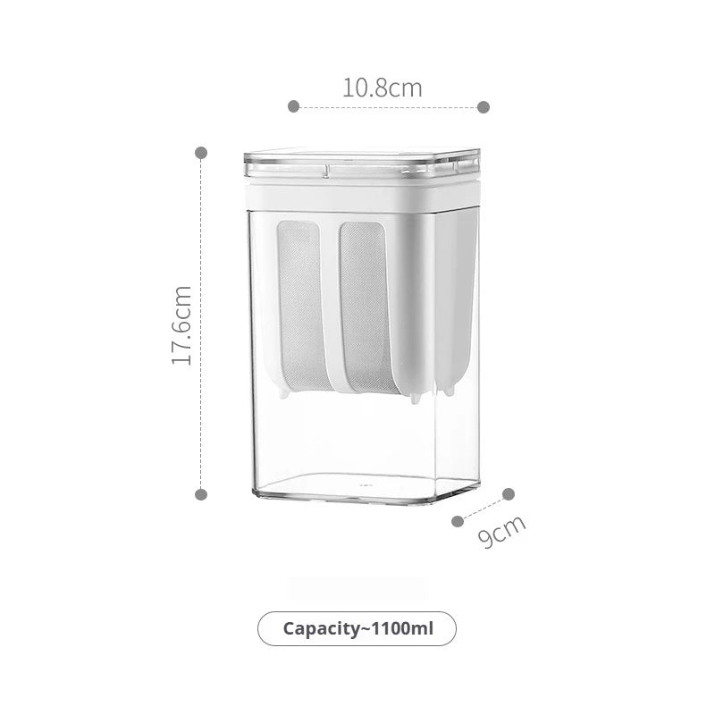 Filtre à Yaourt Maison Crépine pour Yaourtière Inox en plastique transparent avec mesures et capacité de 1100ml