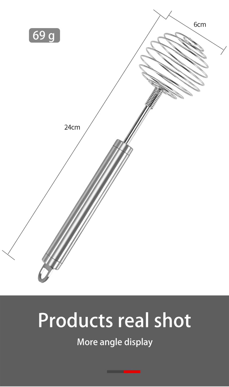 Fouet à Ressort en Inox – Batteur Manuel pour Cuisine et Pâtisserie avec un design ergonomique