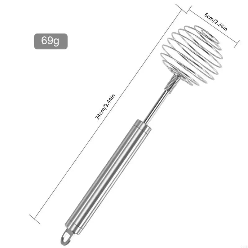 Fouet à Ressort Inox 430 – Fouetter Œufs & Crème Facilement avec manche en acier inoxydable de 24 cm