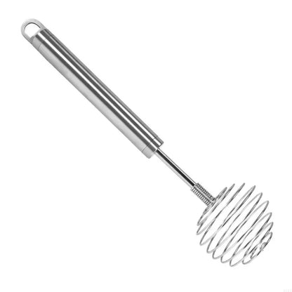 Fouet à Ressort Inox 430 – Fouetter Œufs & Crème Facilement avec poignée en acier inoxydable