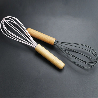Fouet de Cuisine Ballon en Silicone avec Manche en Bois, idéal pour mélanger