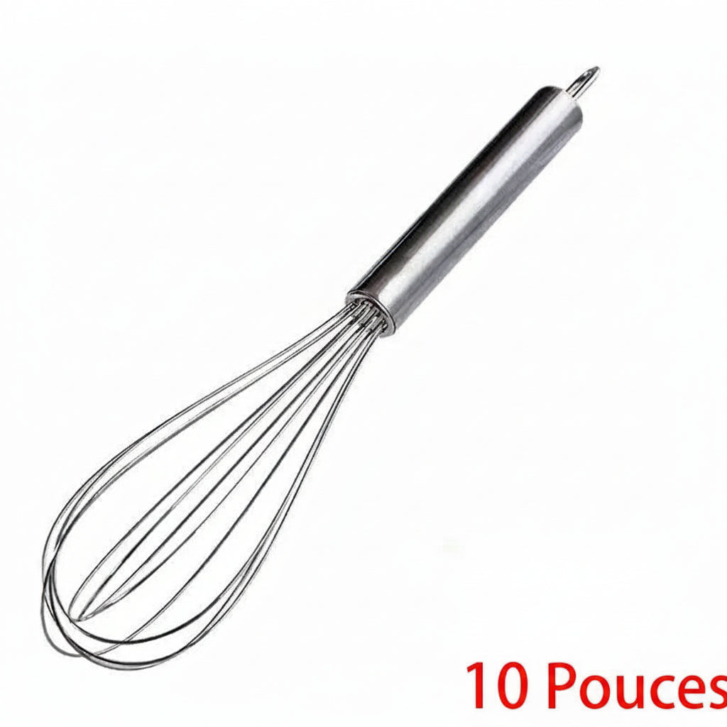 Fouet de Cuisine en Inox Professionnel 8/10/12 pouces – Fouet à Œufs Résistant pour Pâtisserie et Cuisine Durable