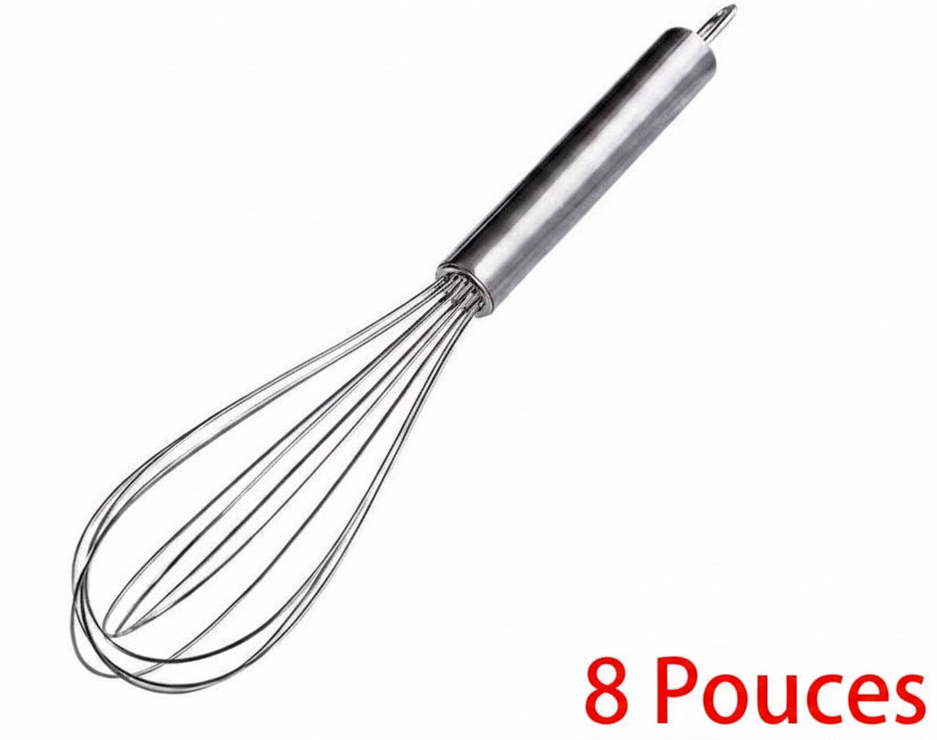 Fouet de Cuisine en Inox 8/10/12 pouces – Batteur à Œufs Résistant pour Pâtisserie et Cuisine Durable