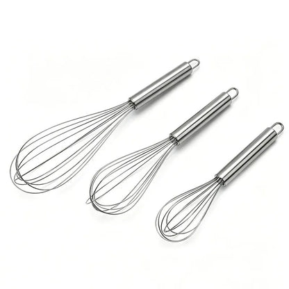 Fouet de Cuisine en Inox Professionnel 8/10/12 pouces – Batteur à Œufs Résistant pour Pâtisserie et Cuisine Durable