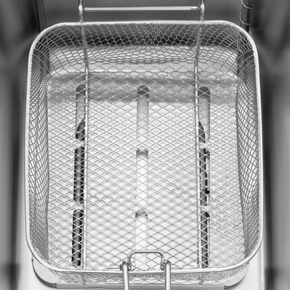 Panier en métal pour friteuse électrique inox 6L 2500W, idéal pour frire avec efficacité.