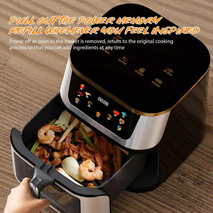 Friteuse sans huile 8L avec écran tactile et paniers pour une cuisine saine et croustillante