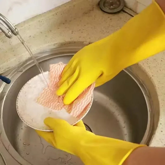 Gants de Cuisine en Caoutchouc – Ménage Facile pour laver la vaisselle avec efficacité