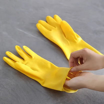 Gants de Cuisine en Caoutchouc – Ménage Facile de couleur jaune pour un nettoyage efficace
