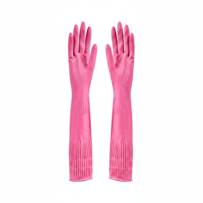 Gants de Vaisselle Longs – Manchette 38 cm en rose pour protéger les bras lors des tâches ménagères