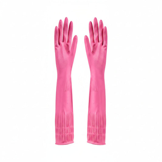 Gants de Vaisselle Longs – Manchette 38 cm en rose pour protéger les bras lors des tâches ménagères