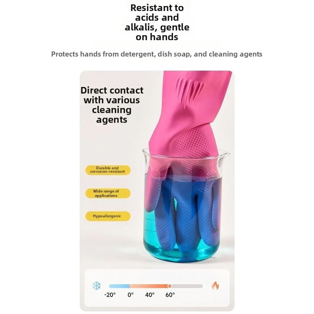 Gants de Vaisselle Longs – Manchette 38 cm rose, résistants aux produits chimiques et doux pour les mains