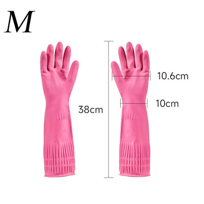 Gants de Vaisselle Longs – Manchette 38 cm en silicone rose avec une surface texturée pour un meilleur grip
