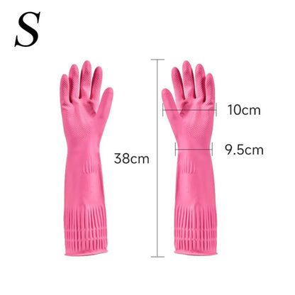 Gants de Vaisselle Longs – Manchette 38 cm en rose avec texture antidérapante pour un meilleur grip