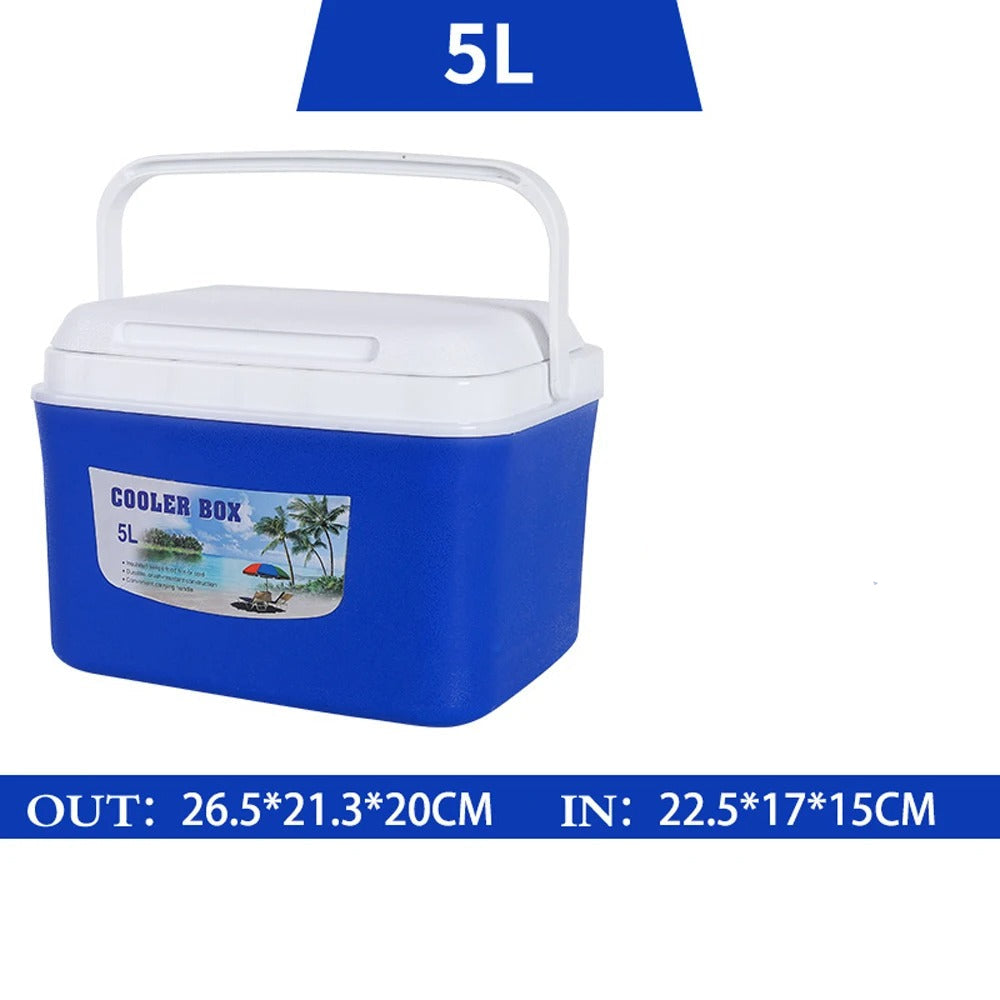 Glacière Portable Rigide Isolation Longue Durée 5L en bleu avec couvercle et poignée pour pique-nique