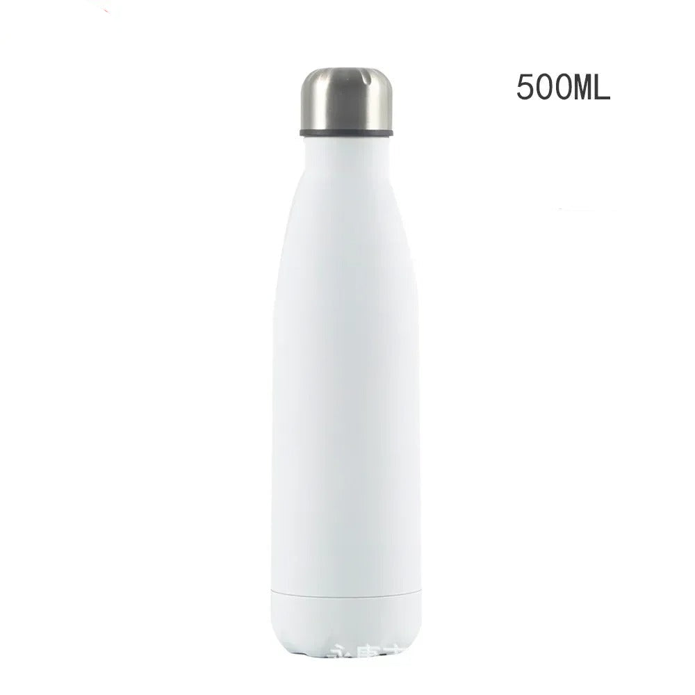 Gourde Isotherme Inox 304 blanche de 500ML, idéale pour garder vos boissons chaudes ou froides
