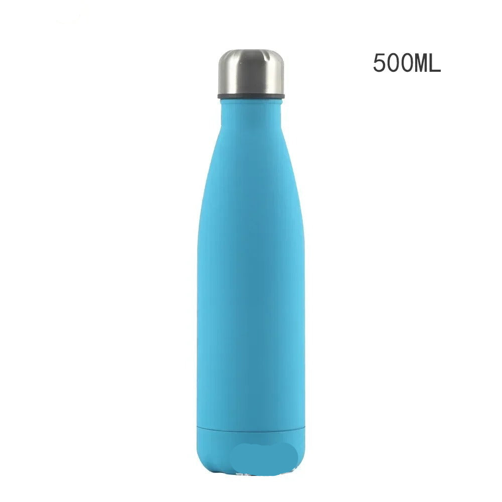 Gourde Isotherme Inox 304 bleue de 500ML, idéale pour garder vos boissons à la bonne température