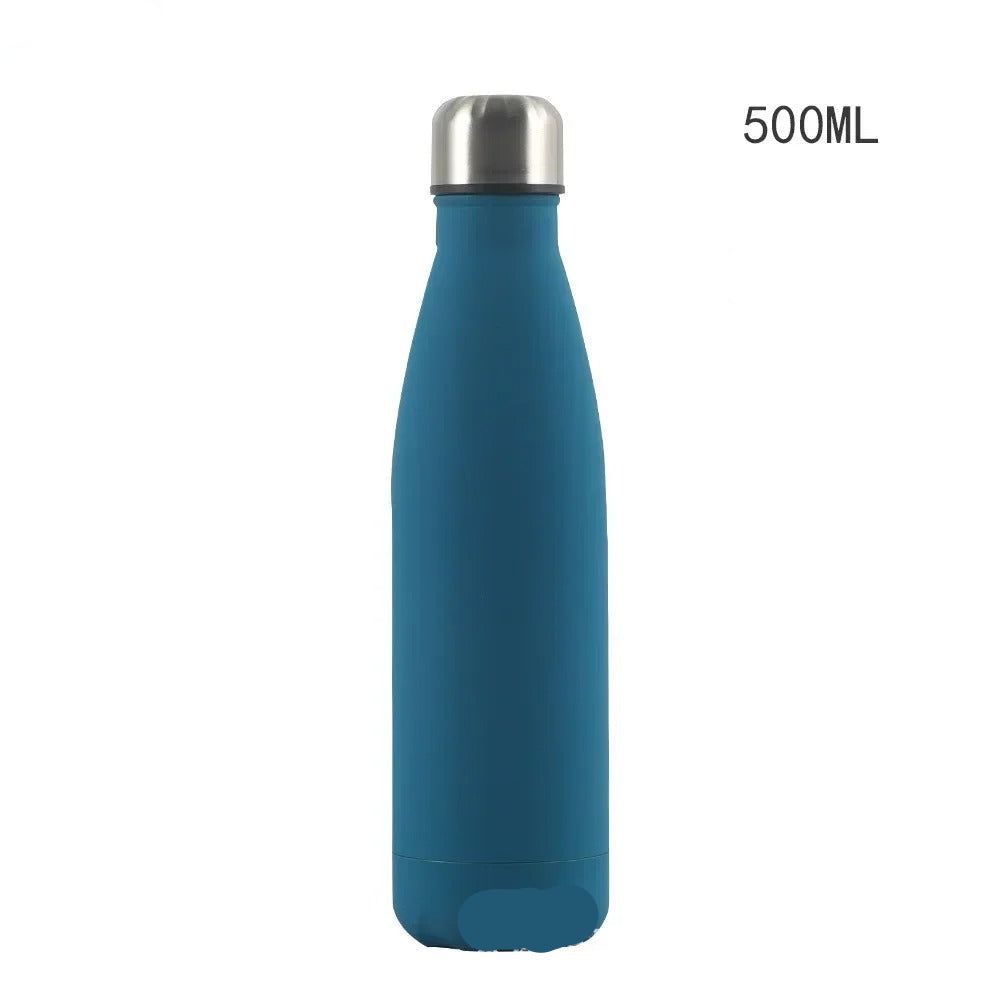 Gourde Isotherme Inox 304 de 500ML en bleu, idéale pour garder vos boissons à température