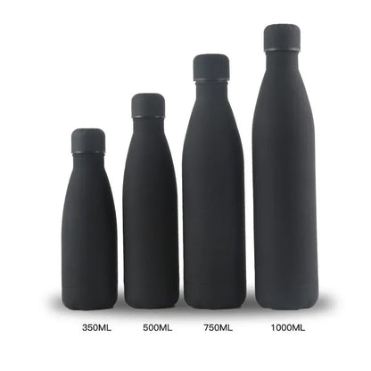 Gourde Isotherme Inox 304 noire disponible en plusieurs capacités de 350ML à 1000ML
