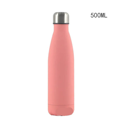 Gourde Isotherme Inox 304 de 500ML en rose, idéale pour garder vos boissons à la bonne température