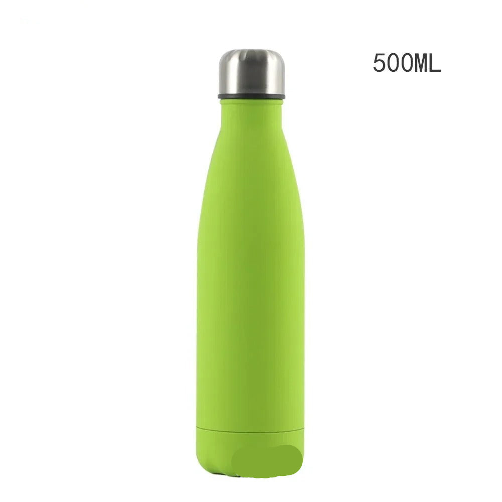 Gourde Isotherme Inox 304 verte de 500ml avec design élégant pour garder les boissons au frais