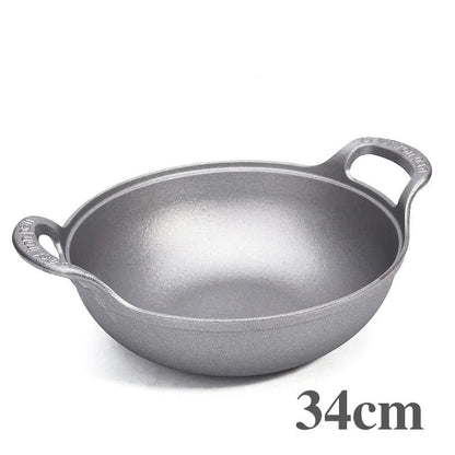 Grand Faitout en Fonte 34 cm Sans Revêtement – Tous Feux avec poignées pour une cuisine polyvalente.