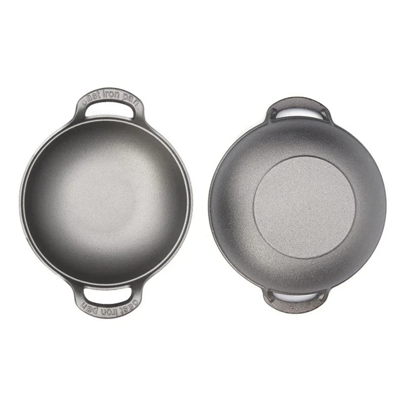 Grand Faitout en Fonte 34 cm Sans Revêtement – Tous Feux avec poignées pour une cuisson polyvalente
