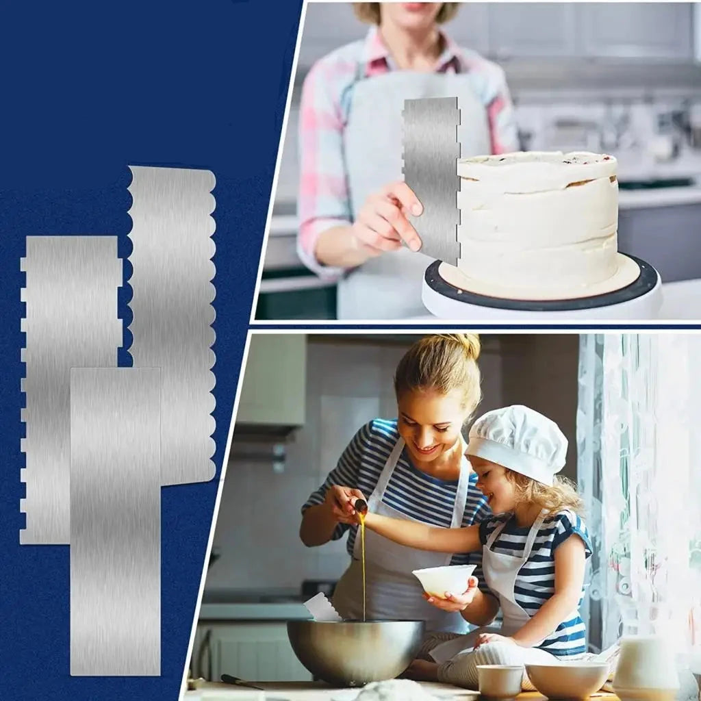 Grattoir à Gâteau en Inox pour Décoration utilisé par un chef pour décorer un gâteau en cuisine